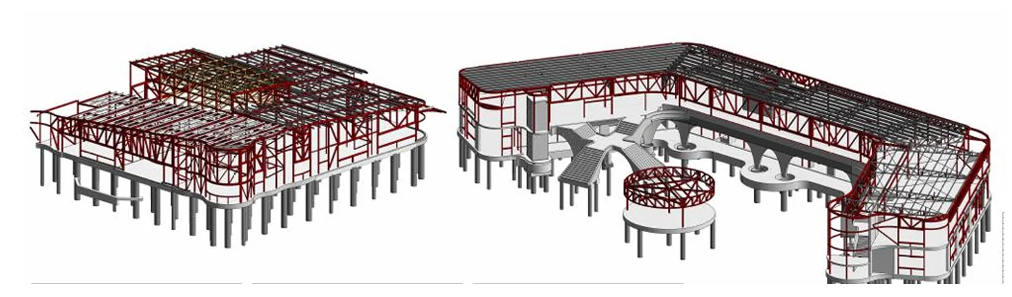 Structural-steel model of a large multi-building STE Engineering tender project