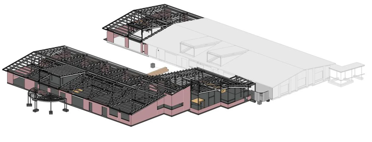 Building extension model used for structural-steel scope review